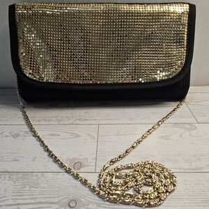 Elegant Gold and Black Clutch/Crossbody/travel Bag